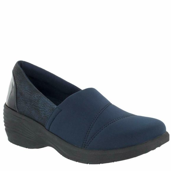 NIB Navy Blue SoLite Easy Street Womens Solo Loafers SlipOn Comfort Size 12 B - Picture 1 of 5